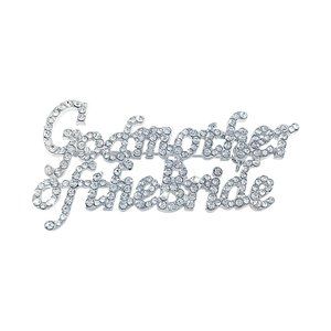 Bridal Party Brooch Pins (Godmother of the Bride (Silver))